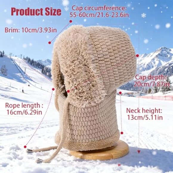 3-in-1 Knitted Balaclava Beanie Scarf Mask Set Ultra Soft Winter Warmth main image 7